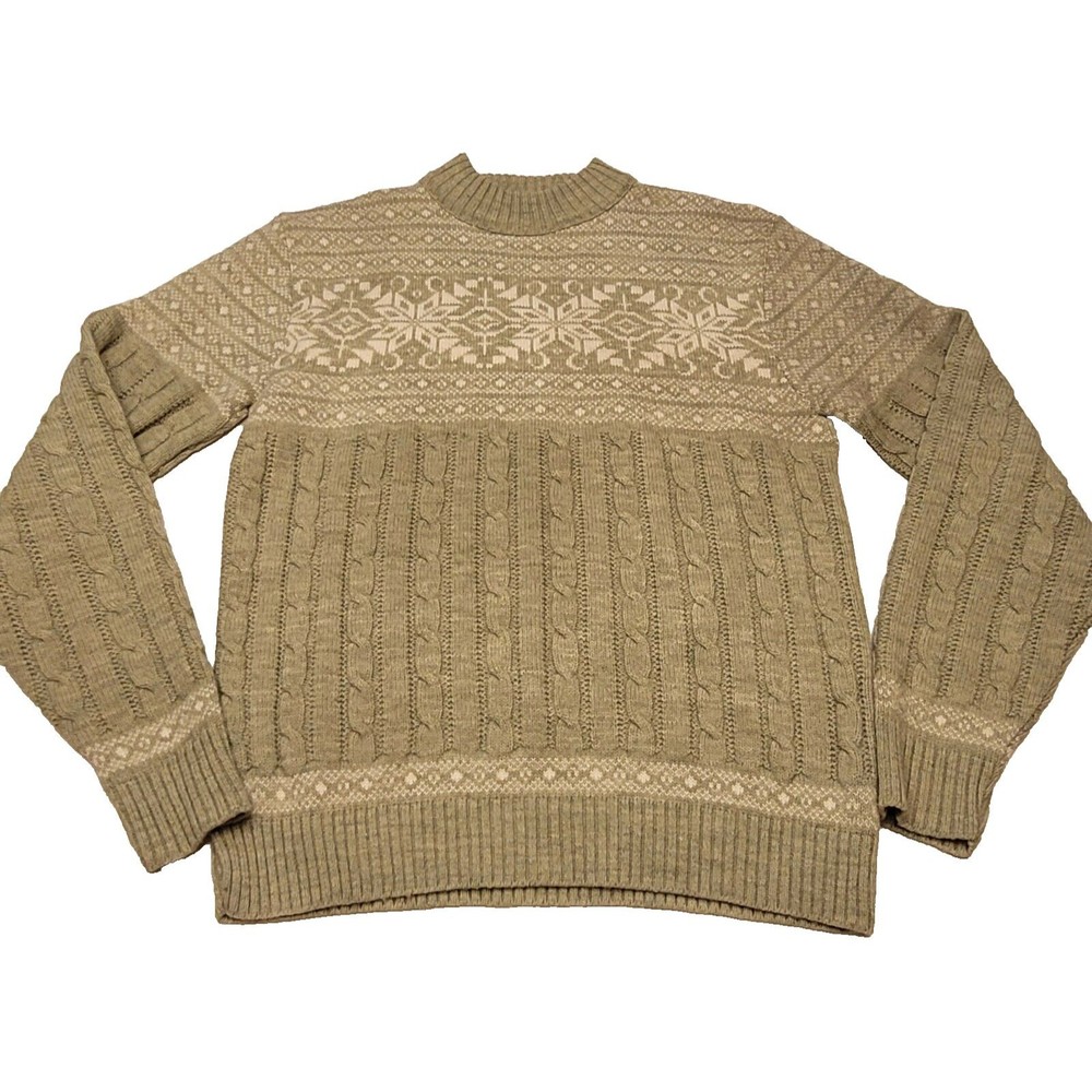 Vintage Jantzen Olive Green Geometric Pullover Sweater Size Large USA Made